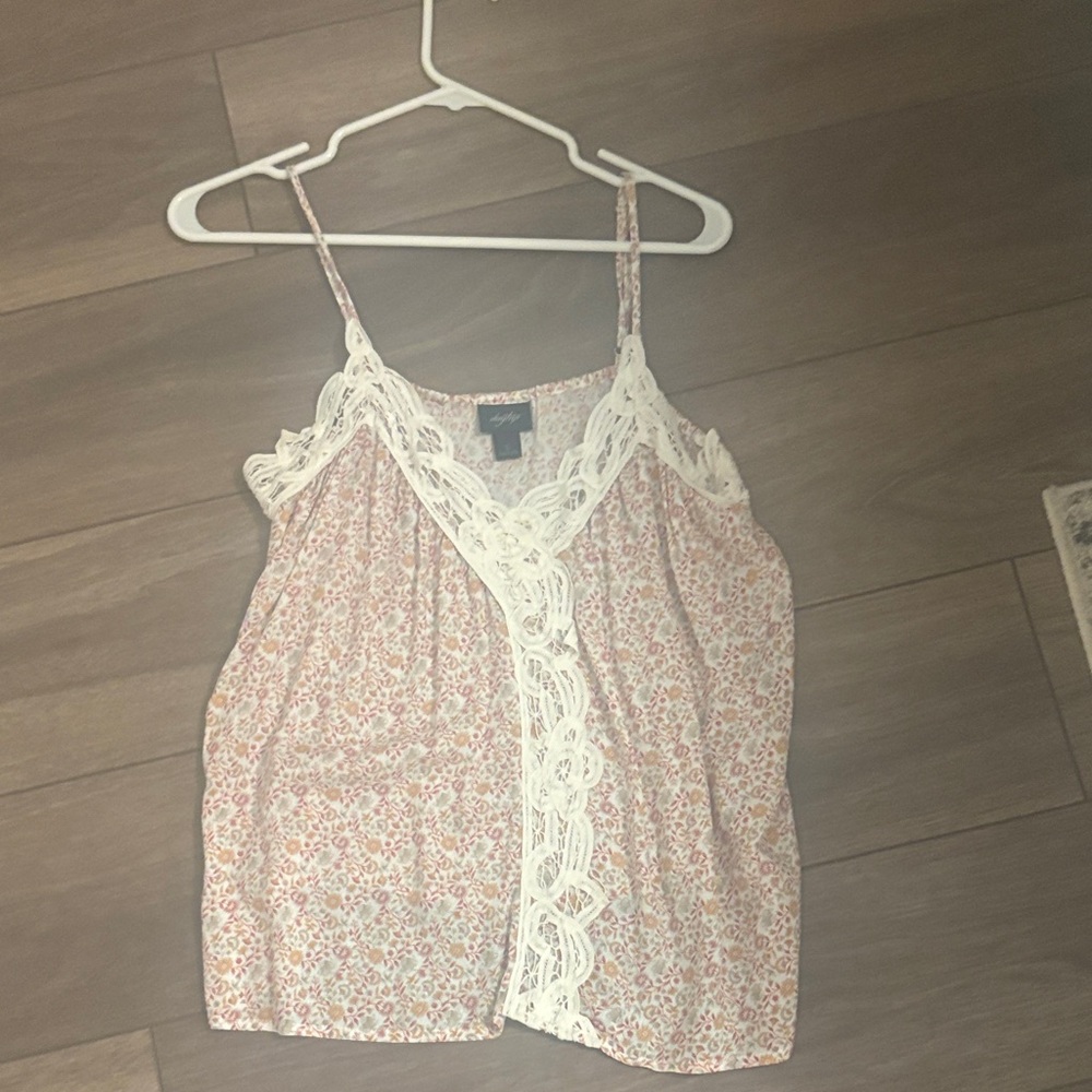 Daytrip Pink Floral Camisole with Lace Trim